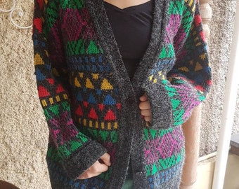 Classis 80/90's Geometic Cardigan