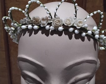Wedding Headress 1920s Wax Flowers