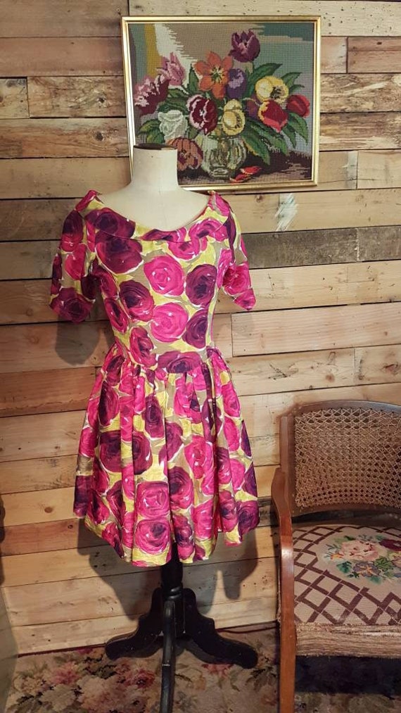 Gorgeous Floral 1980's Dress