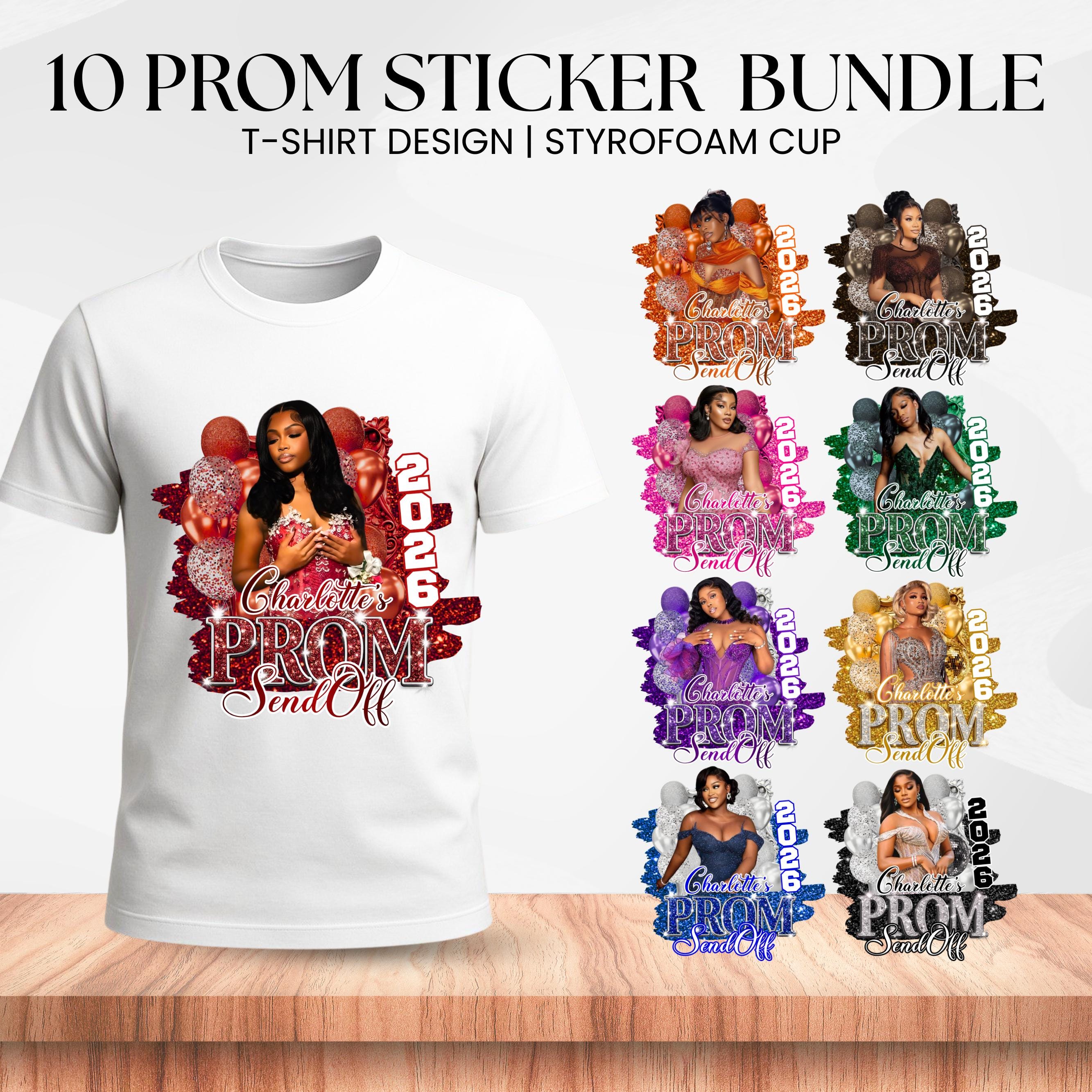 Prom Sticker Shock Prom Sticker Bundle, Prom Send off T-shirt Design, Class of 2026 PNG ...