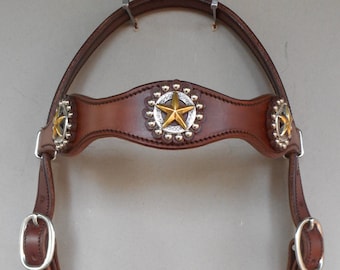 Headstall with Antique Texas Star Conchos