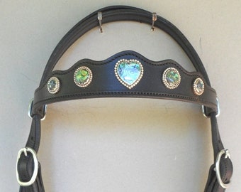 Paua Shell Headstall, New Zealand Abalone set in Silver