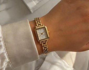 Minimal Gold Vintage Women’s Watch – Stainless Steel Elegant Classic Wristwatch
