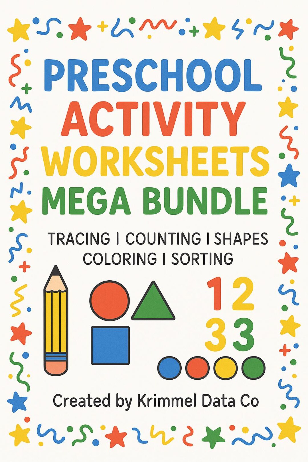 Preschool Worksheet Mega Bundle – 20 Educational Printable Activity ...