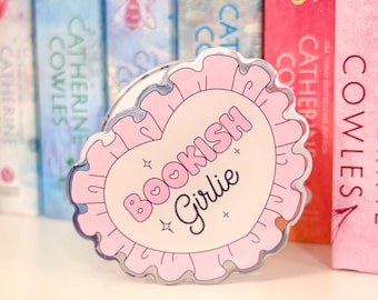 Cute Phone Grip|Bookish Girlie|Kindle Accessory|Phone grip|Kindle grip|Bookish grip|Gift for her|Heart|Book lover gift