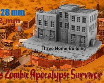 Zombie Apocalypse Three Home Building Multipiece Architecture building by creator STLModels