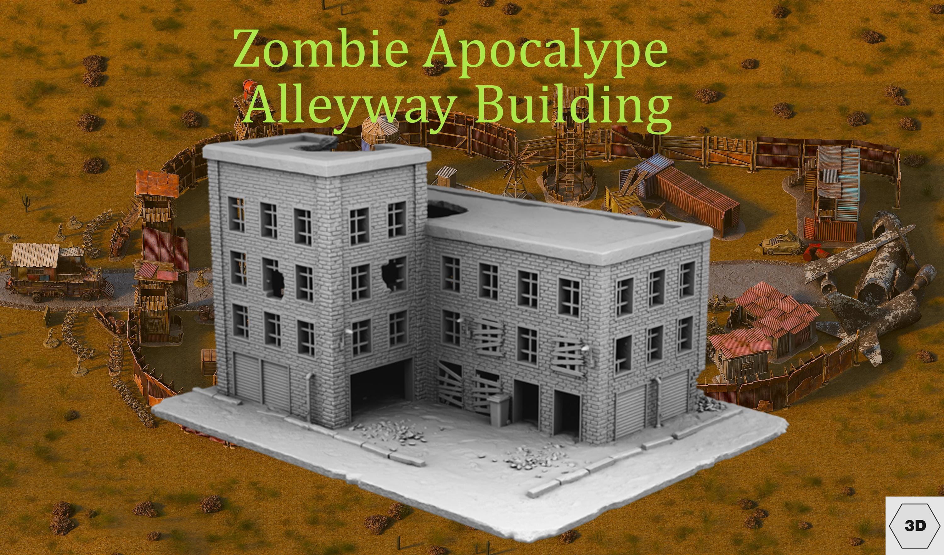 Infested Zombie Building Zombie Apocalypse Alleyway Multipiece Architecture Building by Creator ...
