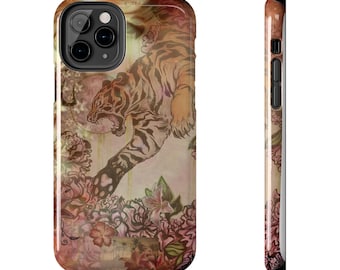 Floral Tiger Phone Case – Artistic Jungle Design
