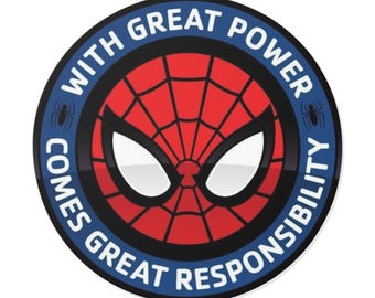 Spiderman Cool Round Vinyl Sticker | Spider Hero Sticker