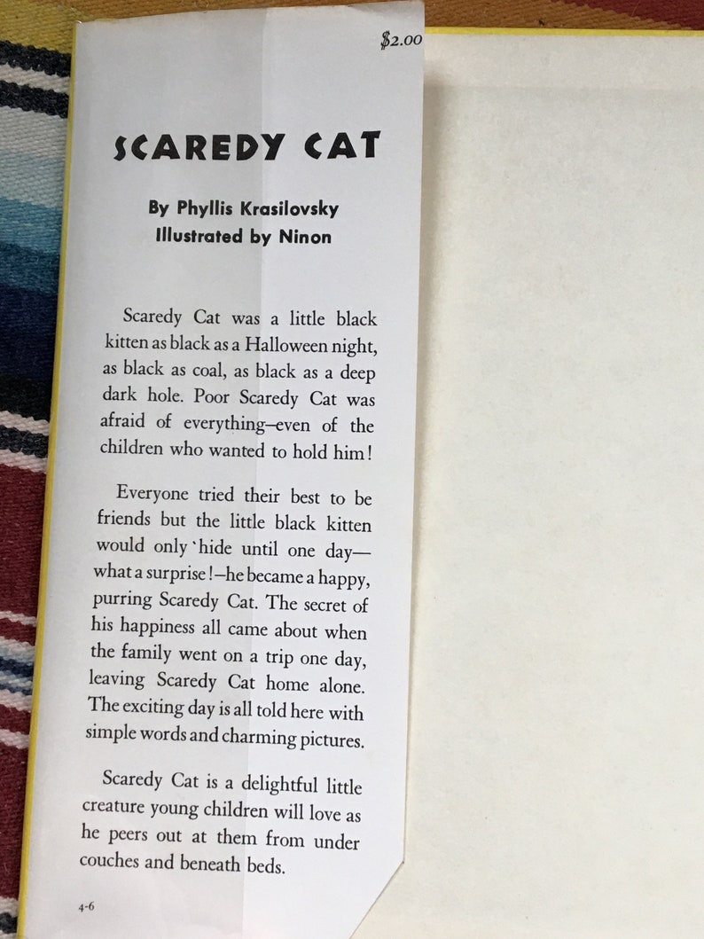 Scaredy Cat First Edition Phyllis Krasilovsky Bild 2