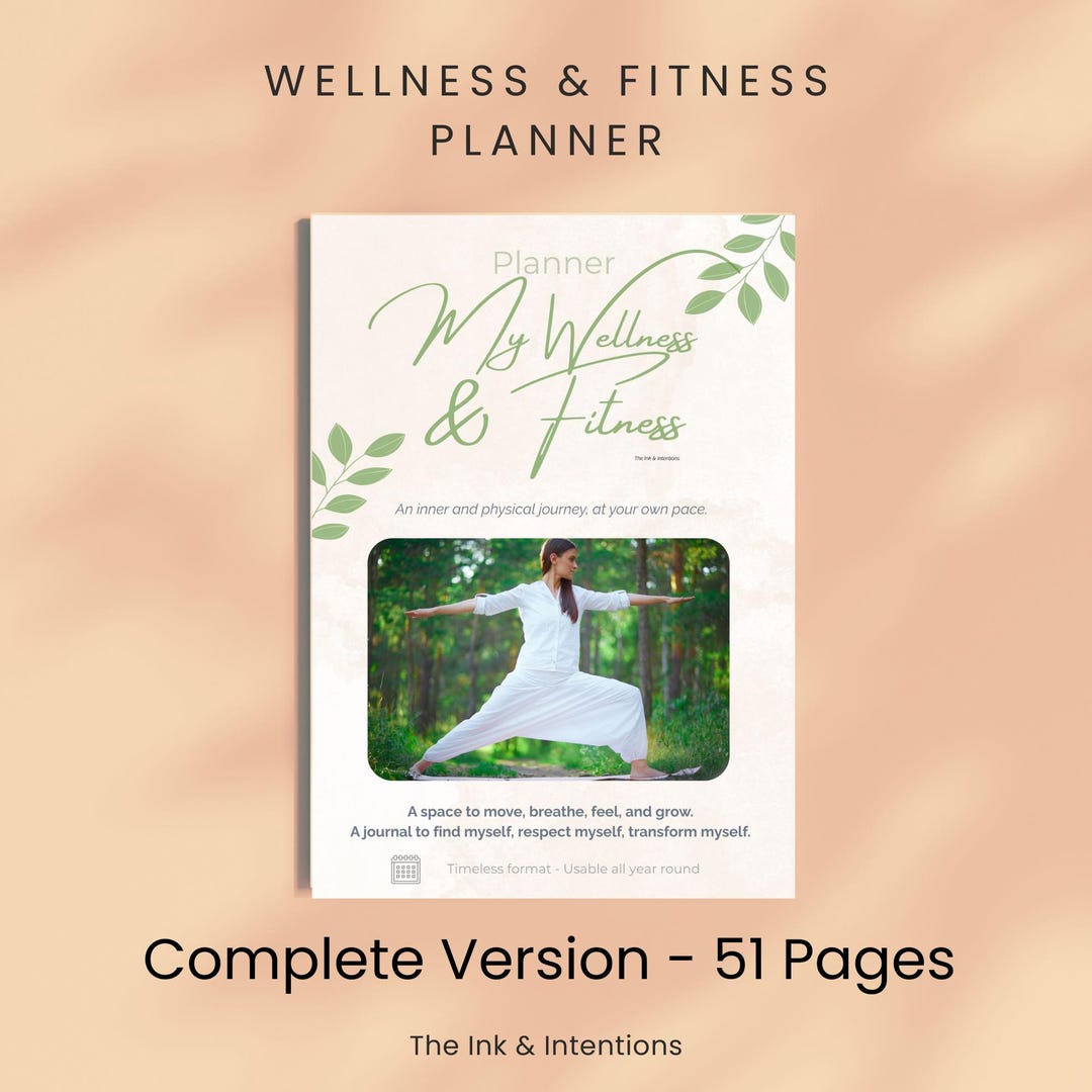 Wellness & Fitness Planner Printable, 30-day Self Care Journal, Health ...