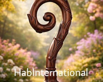 Wood CROZIER Polish Staff Crosier Bishop Quality Craftsmanship, 72"