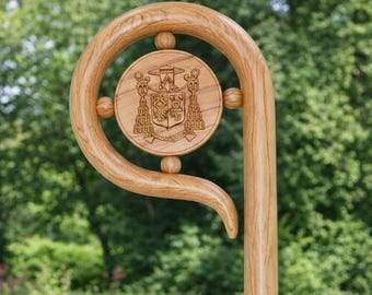 Wood CROZIER Polish Staff Crosier Bishop Quality Craftsmanship, 72" Christmas