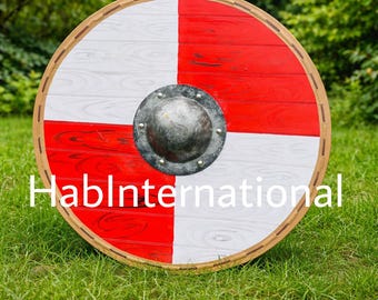 Wooden Viking Shield: Medieval Battle ward Shield for LARP/Cosplay