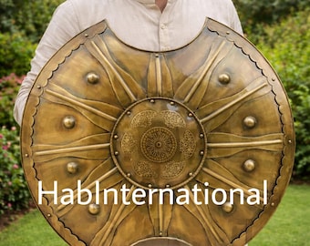 Medieval Ancient Troy Trojan War Shield 24'' Handcrafted Metal Knight Shield