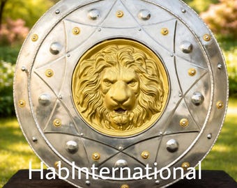 Medieval Lion Round 24" Inch Shield | Collectibles Shield LARP/Cosplay