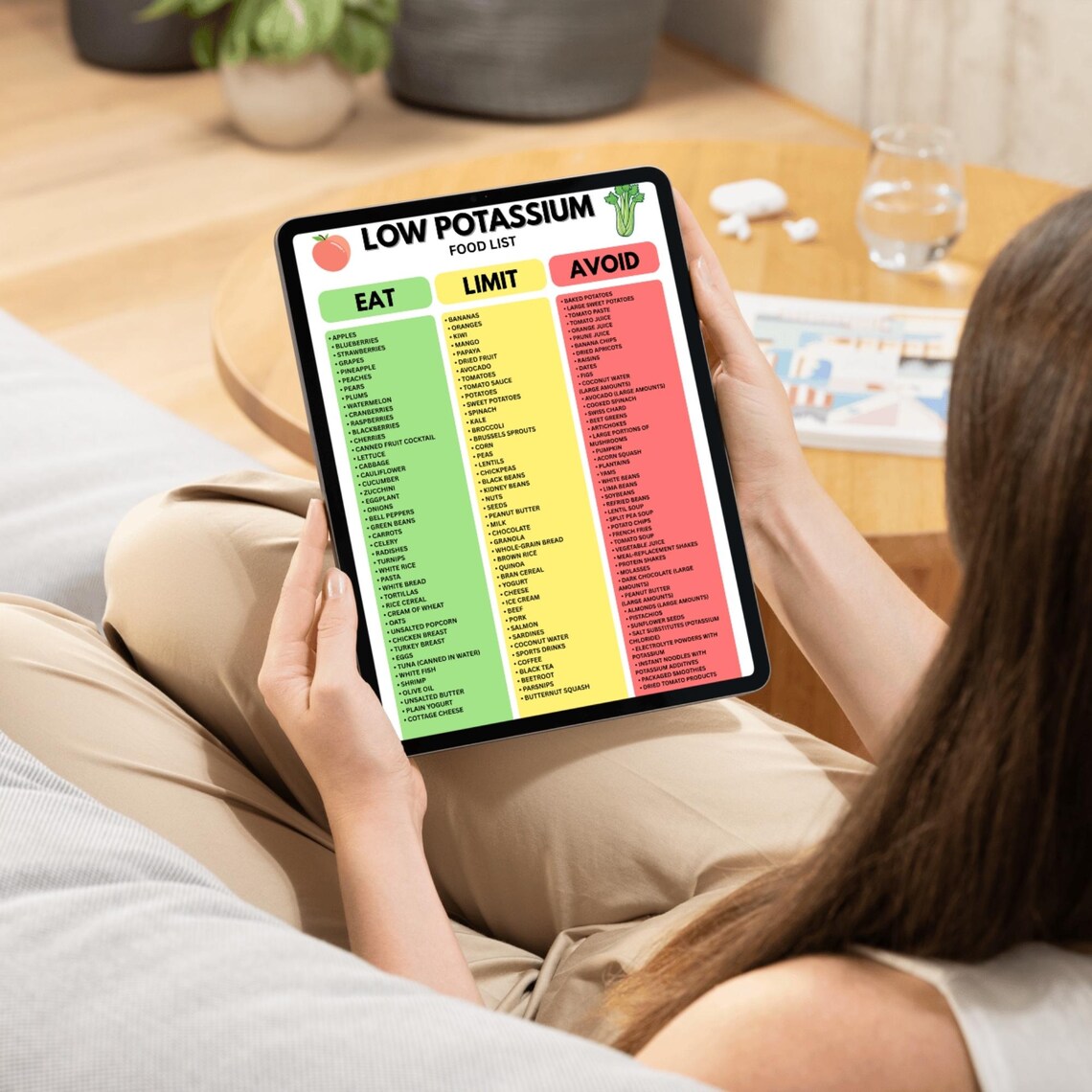 Low Potassium Food List | Kidney Friendly Diet Chart | Digital Download ...