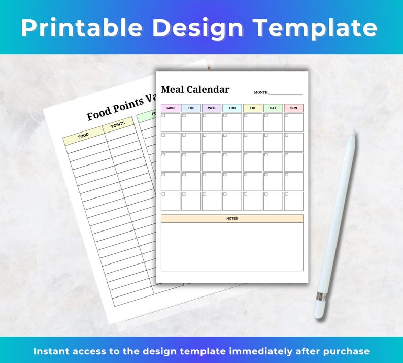 Weekly Meal Planner Printable: Automated Shopping List (digital ...