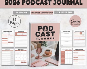 Podcast Planner, Episode & Interview Organizer (Digital Download)
