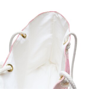 Baby Doll angel wings striped Weekender Bag | pink striped travel tote image 3