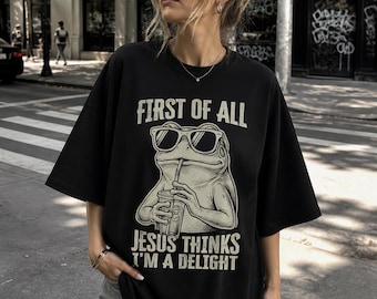 Jesus Thinks I'm A Delight PNG, Funny Frog Christian Humor Design (Digital Download)