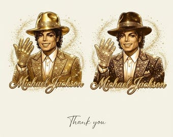 Michael Jackson Png Golden Glove PNG, Vintage 90s Legend Music Graphic (Digital File)