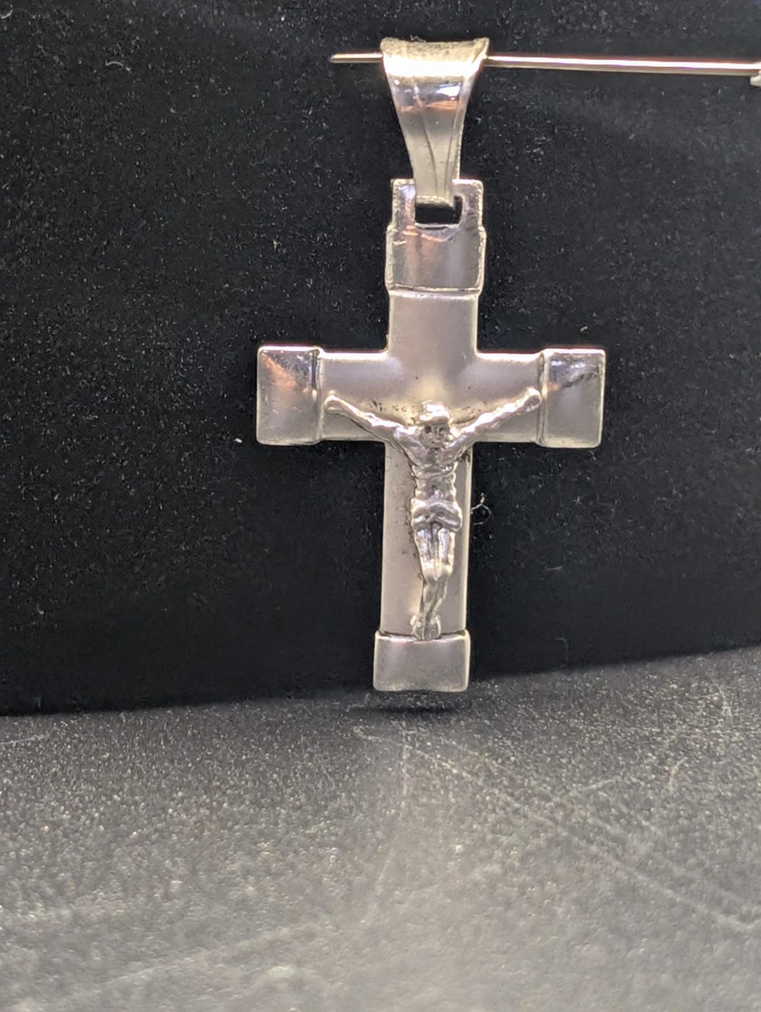 Vintage Sterling Silver Crucifix Pendant - Etsy