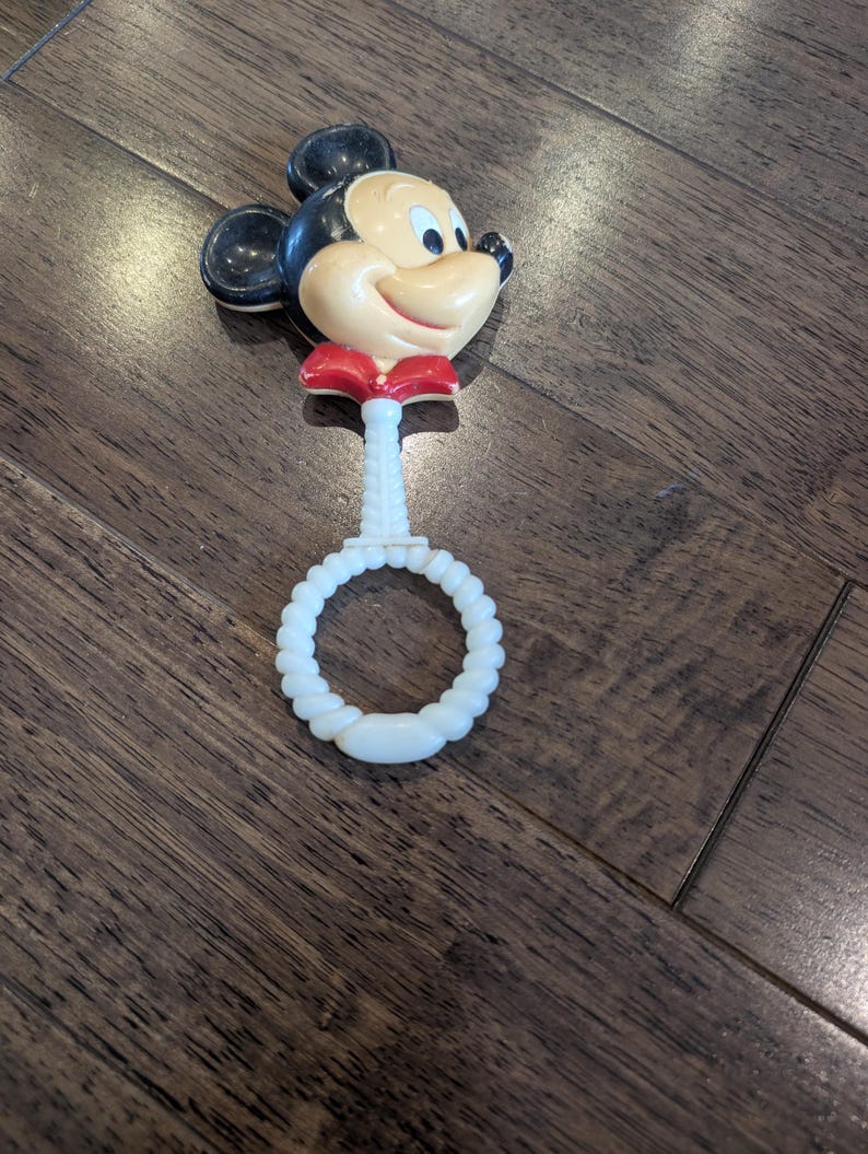 Mickey Teether Vintage Vintage Walt Disney Mickey Mouse Rattle & Teether (1970s) - Etsy