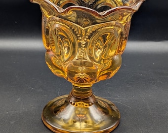 Vintage Bernsteinglas Kompott LE Smith Mond und Sterne, 1970er Jahre