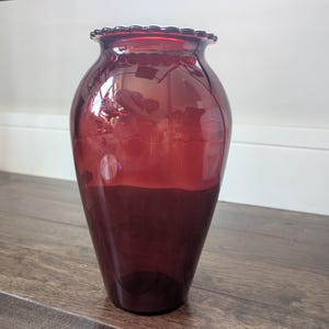 Vintage Anchor Hocking Royal Ruby Red Large Vase