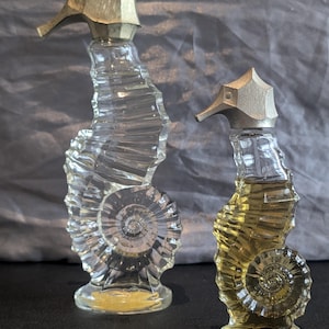 Vintage Avon Seahorse Perfume Decanter Glass, 1970s