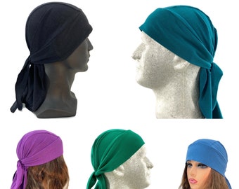 Bamboo unisex head wrap, dew rag, do rag, hat, head cover in solid colours.