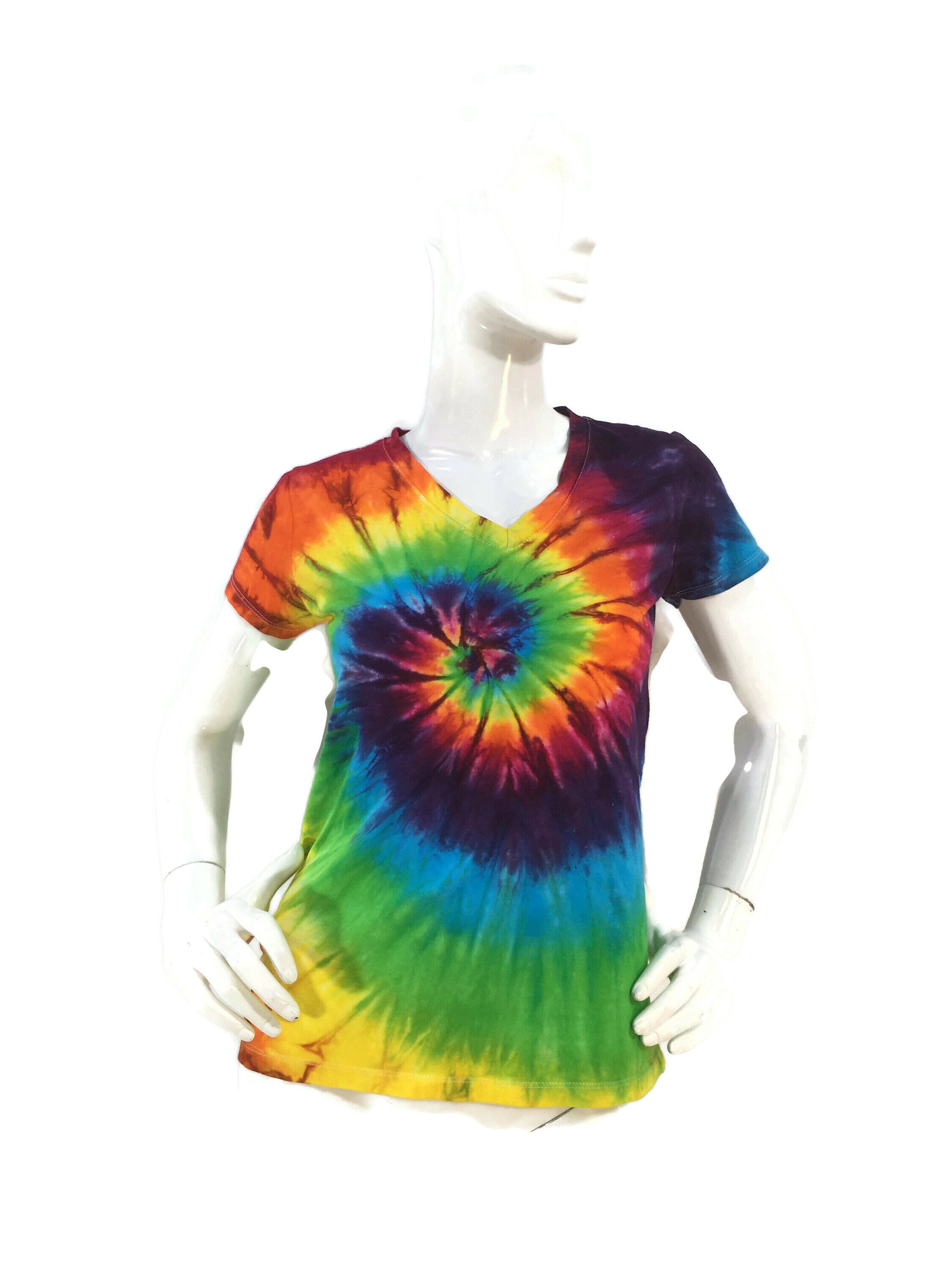 Ladies' Cut Rainbow Tie Dye Fitted 