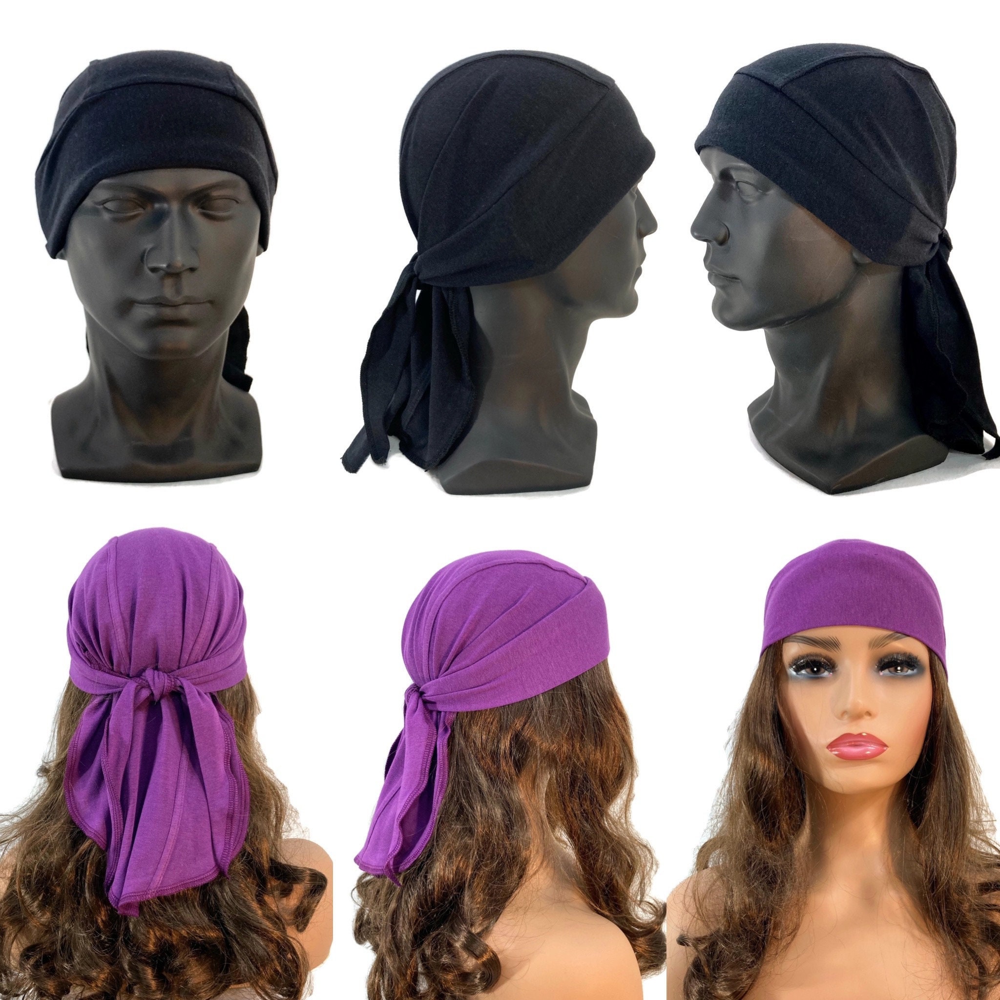 Durag / Du-rag / Do-rag / Bandana - Unisex - Black mud – AfricanFabs