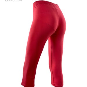 Leggings capri de punto de bambú/algodón/spandex con elasticidad en cuatro direcciones. imagen 9