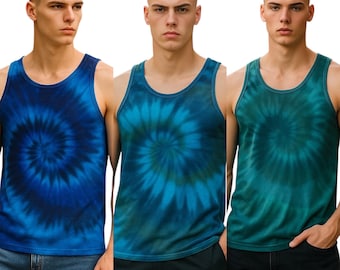Men's size S 50/50 tie dye tank tops.