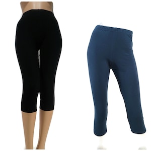 Capri leggings in Bamboo/Cotton/Spandex jersey with 4 way stretch.