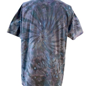 XL unisex black ice dye cotton V-neck T-shirt. image 2