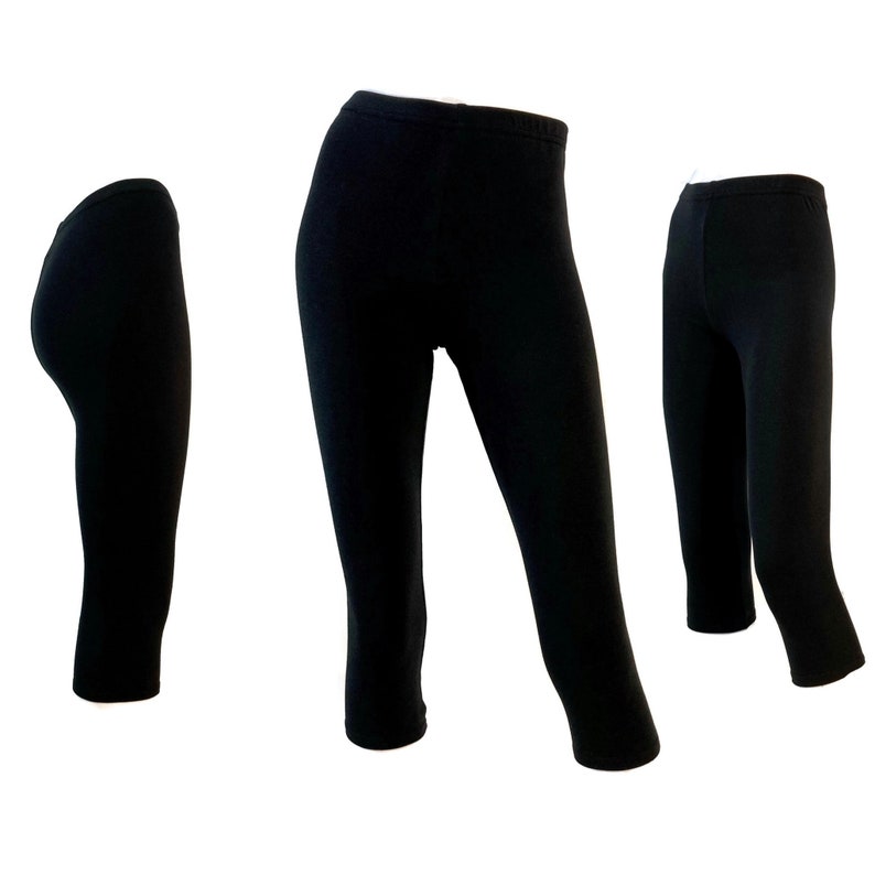 Legging capri en jersey de bambou/coton/élasthanne extensible dans les 4 sens. image 2