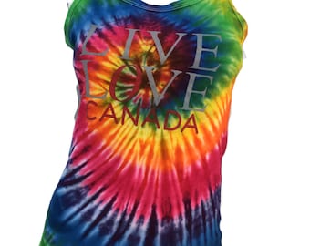 Camiseta sin mangas con tinte de corbata Rainbow Canada.