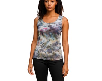 Women's ice tie dye cotton tank tops.
