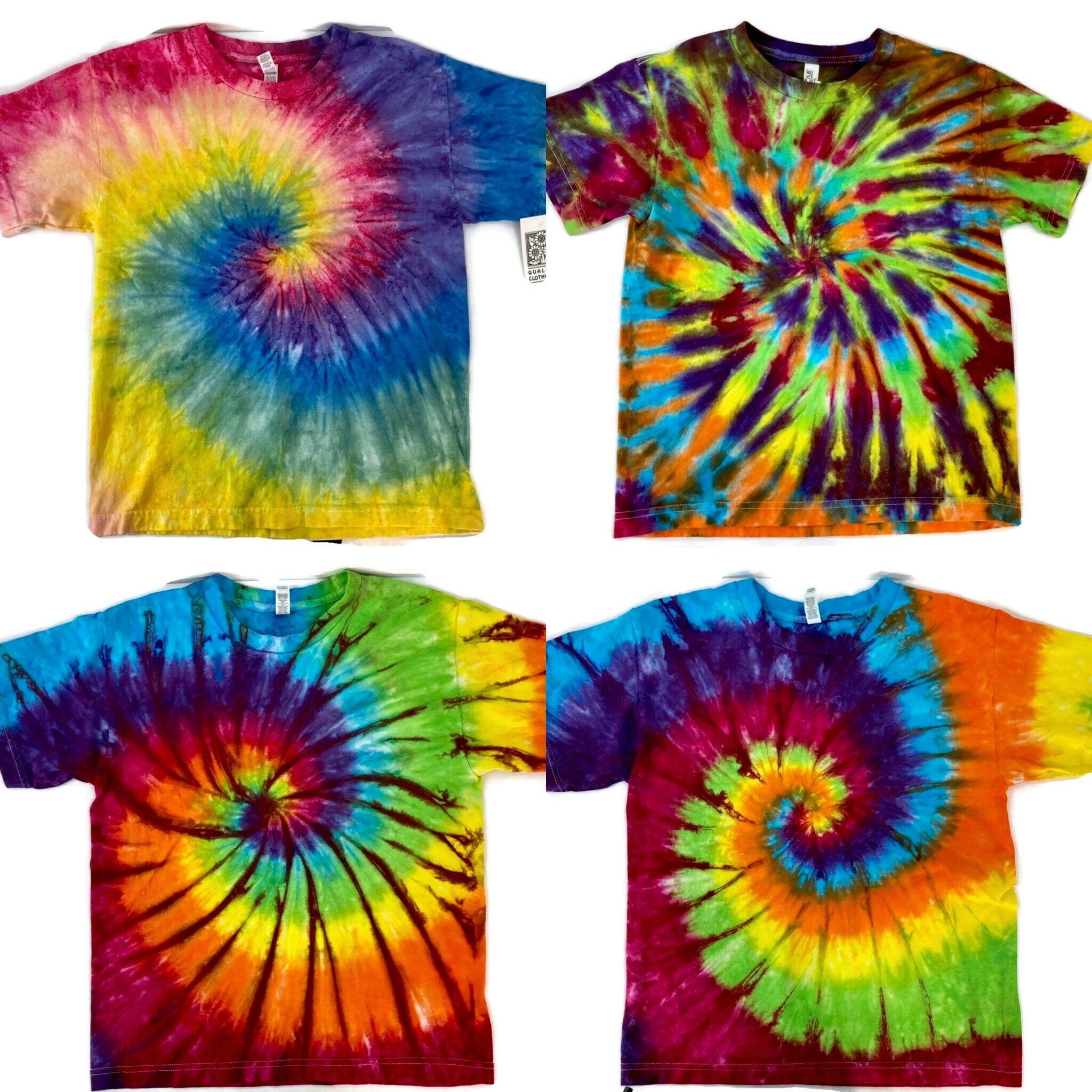 Youth rainbow tie dye T-shirt.