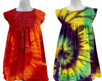 Girl's size 6 tie dyed cotton dresses.