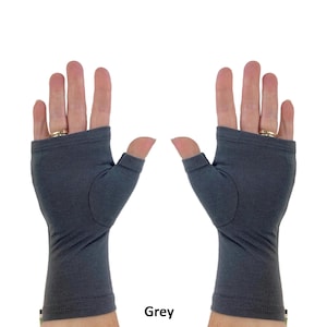 Bamboo fingerless gloves, texting gloves, wrist warmers in solid colours. image 15