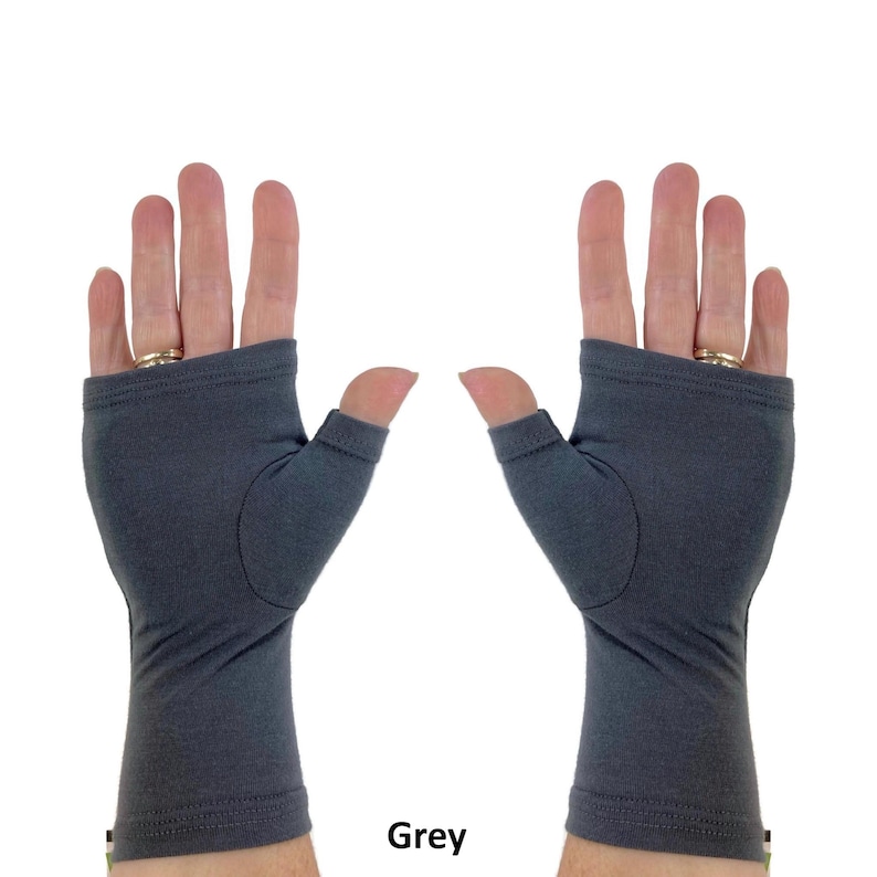 Bamboo fingerless gloves, texting gloves, wrist warmers in solid colours. image 15