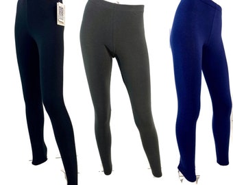 Leggings en bambou extensible de couleurs unies.