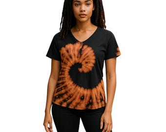 S bleach tie dye stretch bamboo/cotton top.