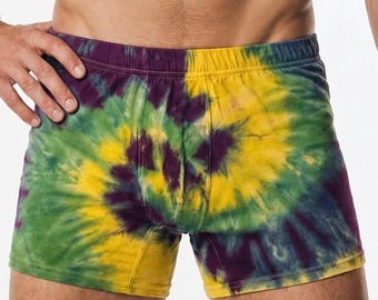 Herren-Boxershorts aus Bambus mit Batikmuster.