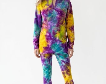 S Eisgefärbtes Sweatshirt aus Stretch-Bambus / Baumwollfleece.