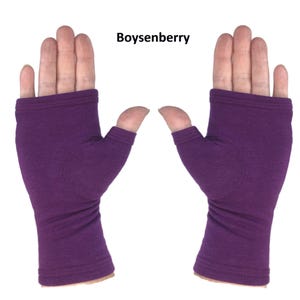 Bamboo fingerless gloves, texting gloves, wrist warmers in solid colours. image 10